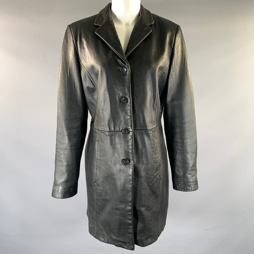 REACTION by KENNETH COLE Size M Black Leather Jacket